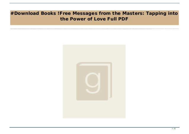 messages from the masters brian weiss pdf